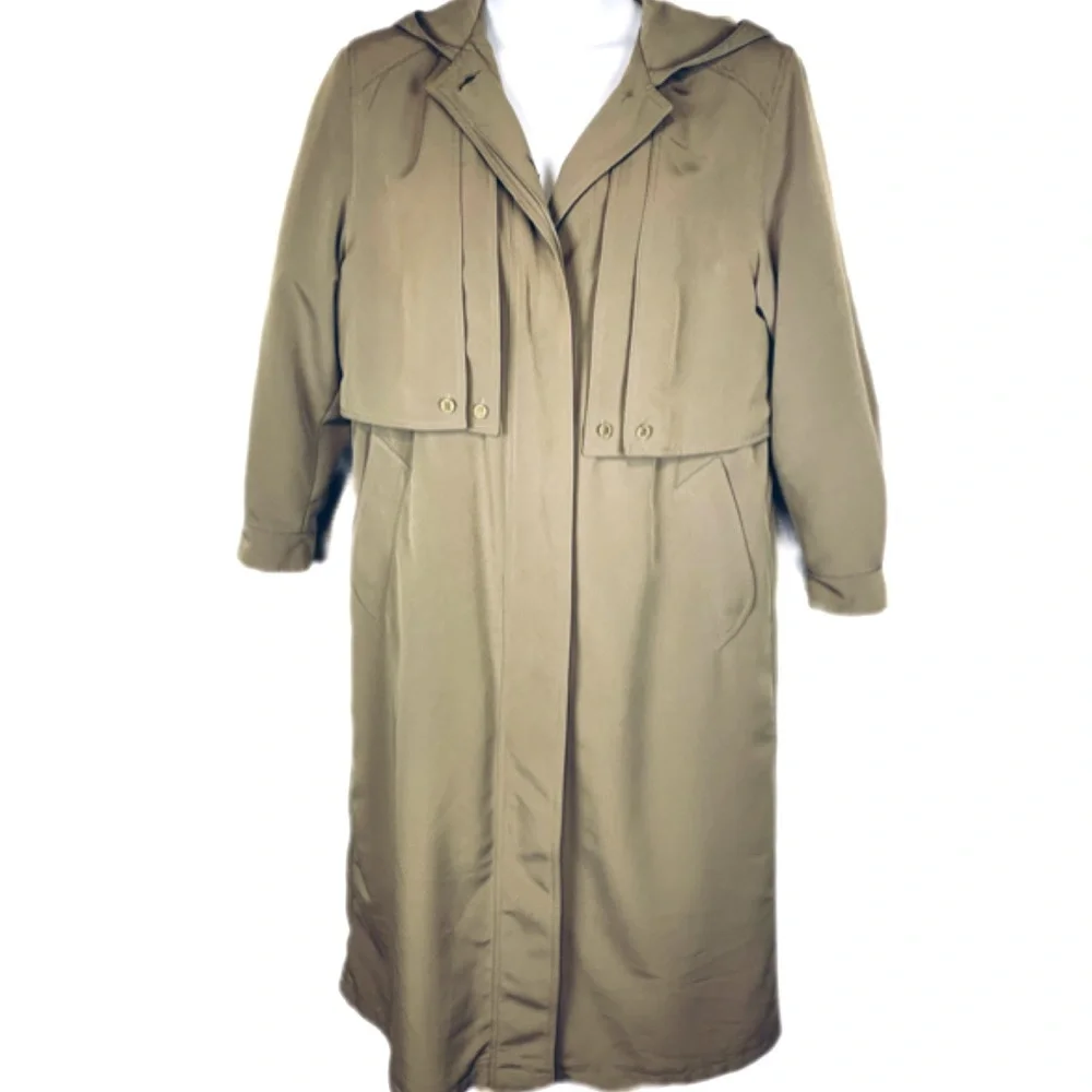 Long khaki trench coat with liner - Picture 1 of 13